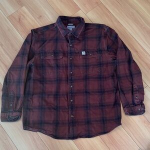 Carhartt Original Fit Red Plaid Button Down Shirt